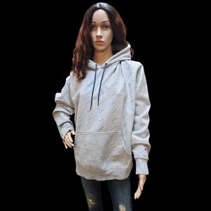 Champion Gray Hoodie with Blue Champion Logos